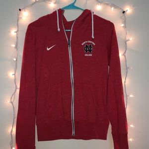 2 Nike Capri NCC leggings w/ a red NCC zip up